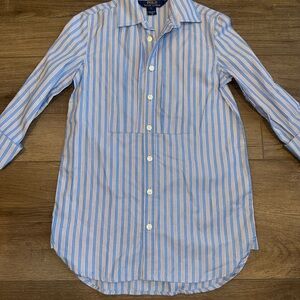 Polo by Ralph Lauren Light Blue and White Striped Dress Shirt